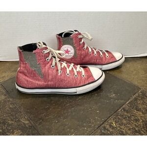 Converse‎ CTAS Pink Glitter High-Tops Gold Glitter Lightning Girls Junior Size 5